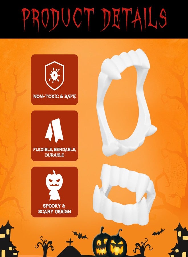 Chambom Halloween Vampire Teeth - 12 Pairs Vampire Fangs, Fake Teeth Fangs for Cosplay Party Props Halloween Costumes Vampire Accessories Party Favors - Image 3